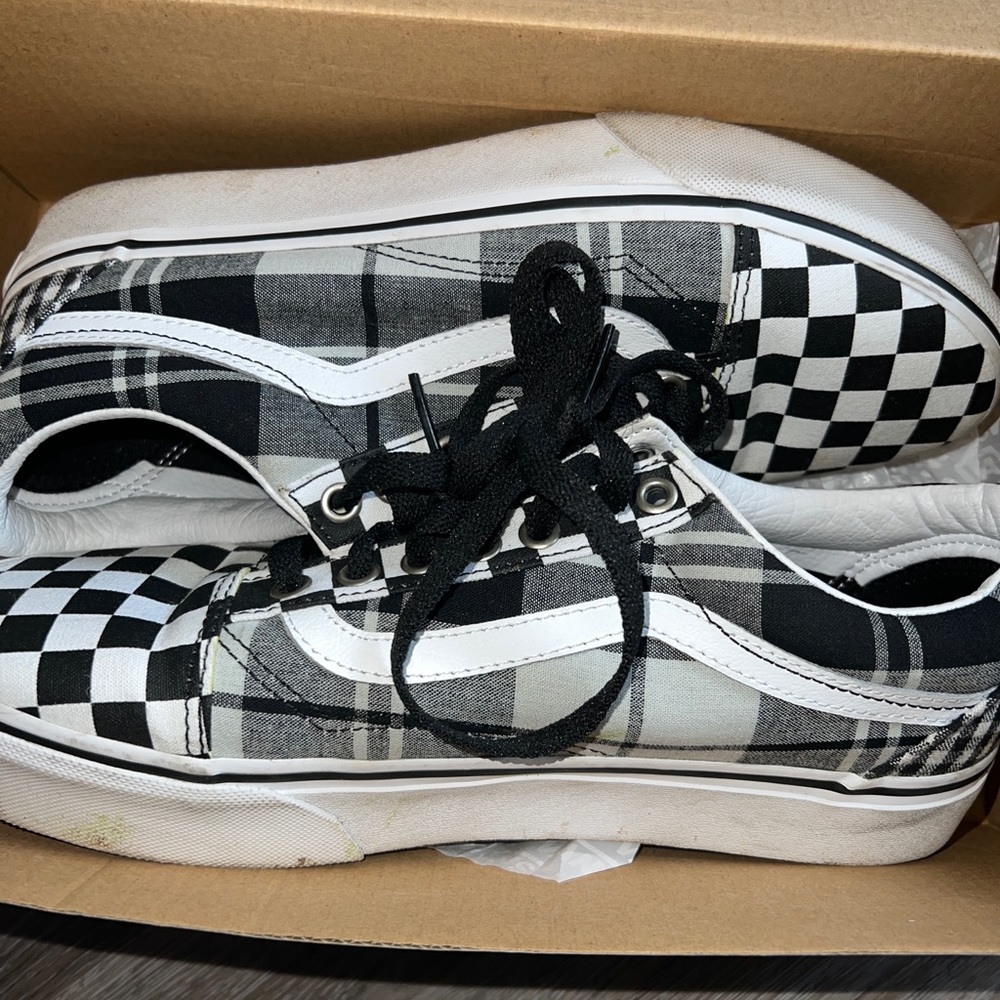 Black and White checker board platform vans,originally 65$ #checkerboardvans